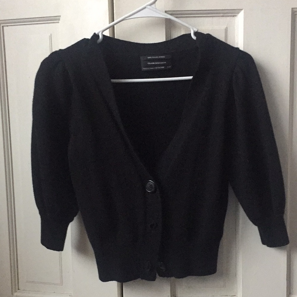 Club Monaco 100% wool black cardigan small